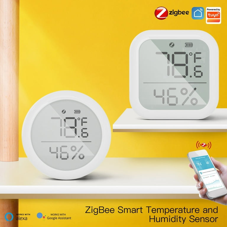 SONOFF Zigbee Indoor Temperature Humidity Sensor, SNZB-02D LCD Zigbee  Thermometer Hygrometer, Works with Alexa & Google Home for Remote  Monitoring and
