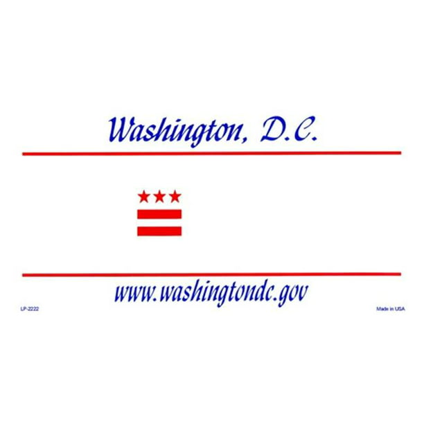 LP-2222 Washington DC État Arrière-Plan Blancs Plat- Plaques d'Immatriculation Automobile Blancs pour la Personnalisation