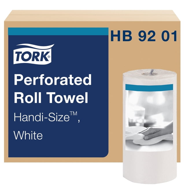 Toalla enrollable Tork, tamaño mano blanca certificada, compostable, 30 x 120