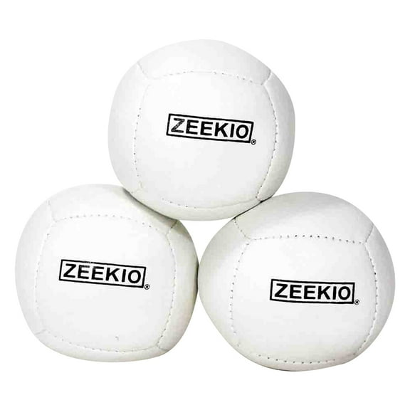Zeekio Lunar Juggling Balls - 110g Professional UV Reactive 6 Panel Ball - Pack of 3 (Solid White)