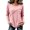 Pink, variant on Wenini Women's Loose Long Sleeve Casual Top Solid Color Crew Neck Top Daily Lounging Outfit