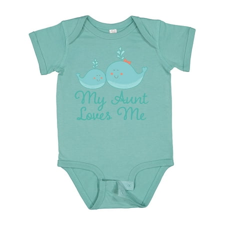 

Inktastic My Aunt Loves Me Whale Gift Baby Boy or Baby Girl Bodysuit