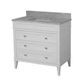 thumbnail image 2 of Eleanor 36" Bathroom Vanity with White Cabinet and Carrara Marble Top, 2 of 6