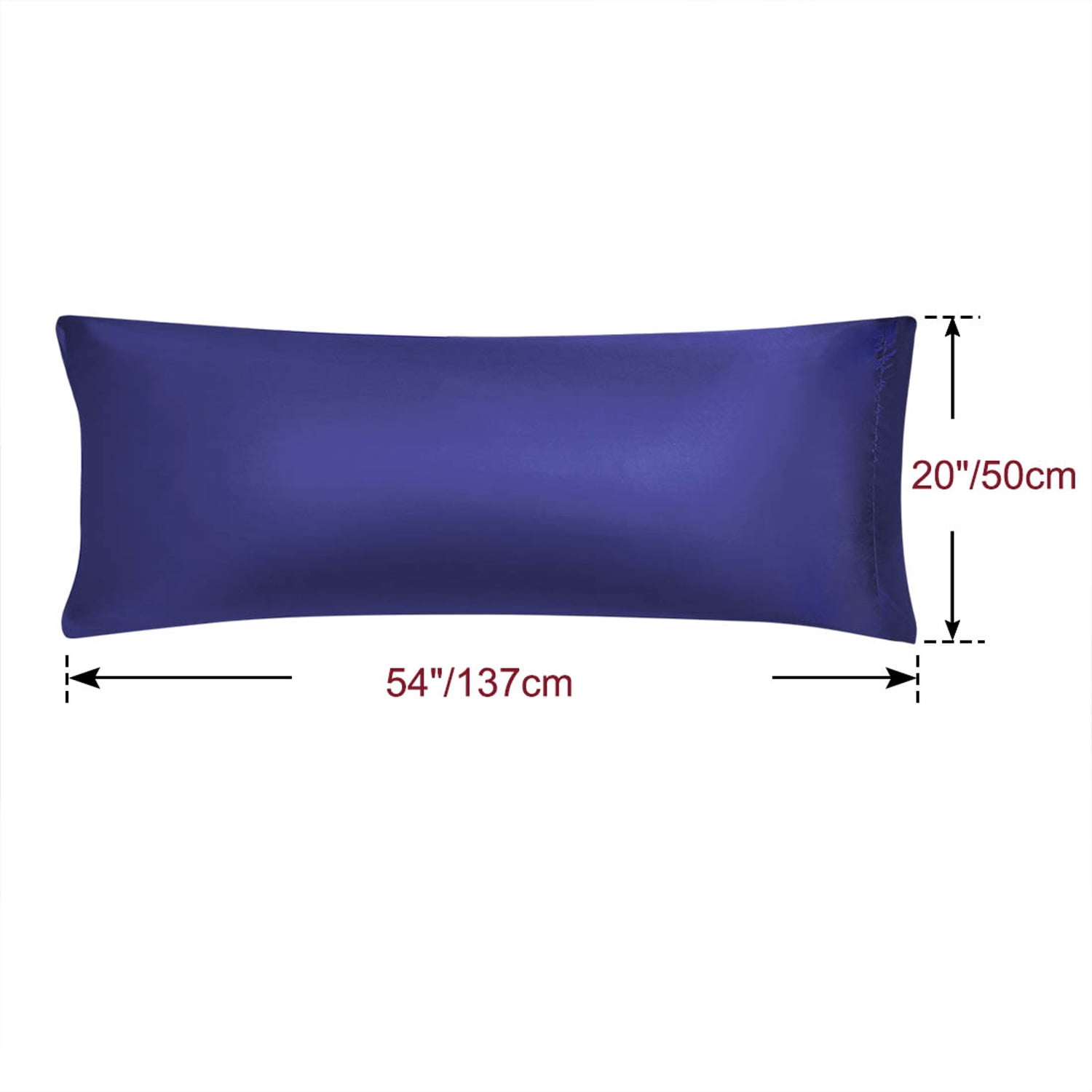 Unique Bargains 2 Pack Polyester Satin Body Pillow Cover 20" x 54" Navy