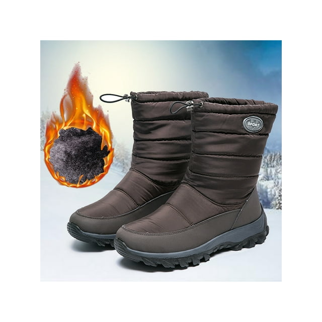 Woobling Women's Snow Boots Wide Width Winter Waterproof Sheos Warm Non