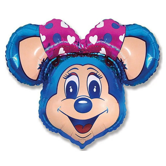 37 inch Super Lolly Mouse - Blue Foil Mylar Balloon - Party Supplies Decorations