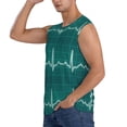 thumbnail image 3 of Balery ECG Wave Camisetas sin mangas para hombre, absorbe la humedad y protege contra el mal olor.-Large, 3 of 7