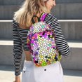 thumbnail image 5 of Bixox Colorful Tie Dye Stained Glass 3 Printing Canvas Backpack Lightweight Casual Travel Backpack School Backpack Fits 15.6 Inch Notebook, 5 of 5