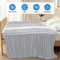 thumbnail image 4 of Light Grey Striped Cooling Blanket, Lightweight Breathable Summer Throw Blanket with Double Sided Cold Effect, White Simple Neutral Modern Picnic Beach Blankets Bed Sheet for Hot Sleepers 40"x60", 4 of 8
