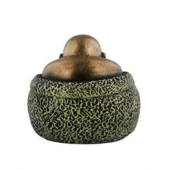 3.75 Inch Bronze Colored Sitting Big Bell Happy Buddha Figurine