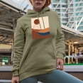 thumbnail image 2 of Aesthetic Minimalism Boho Sun & Rainbow Art Merch Gift, Sand Hooded Sweatshirt or Hoodie, Small, 2 of 5