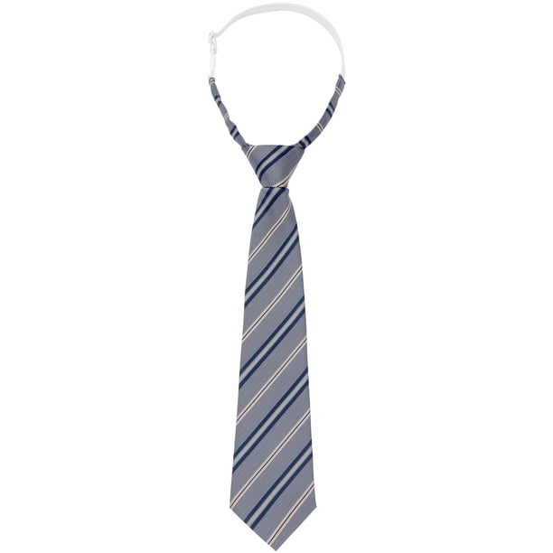 Corbata de rayas preatadas para hombres Inspire Chic para el Día del Padre, cuello ajustable elástico, corbatas fáciles para uniforme universitario, gris, talla única