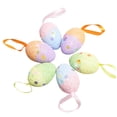 thumbnail image 2 of CoreLiving Festive Tinsel Easter Egg Ornaments, Glitter Foam Hanging Eggs for Easter Tree Decorations, Spring Home Indoor Party DIY Craft Decor, 6PCS, 2 of 9