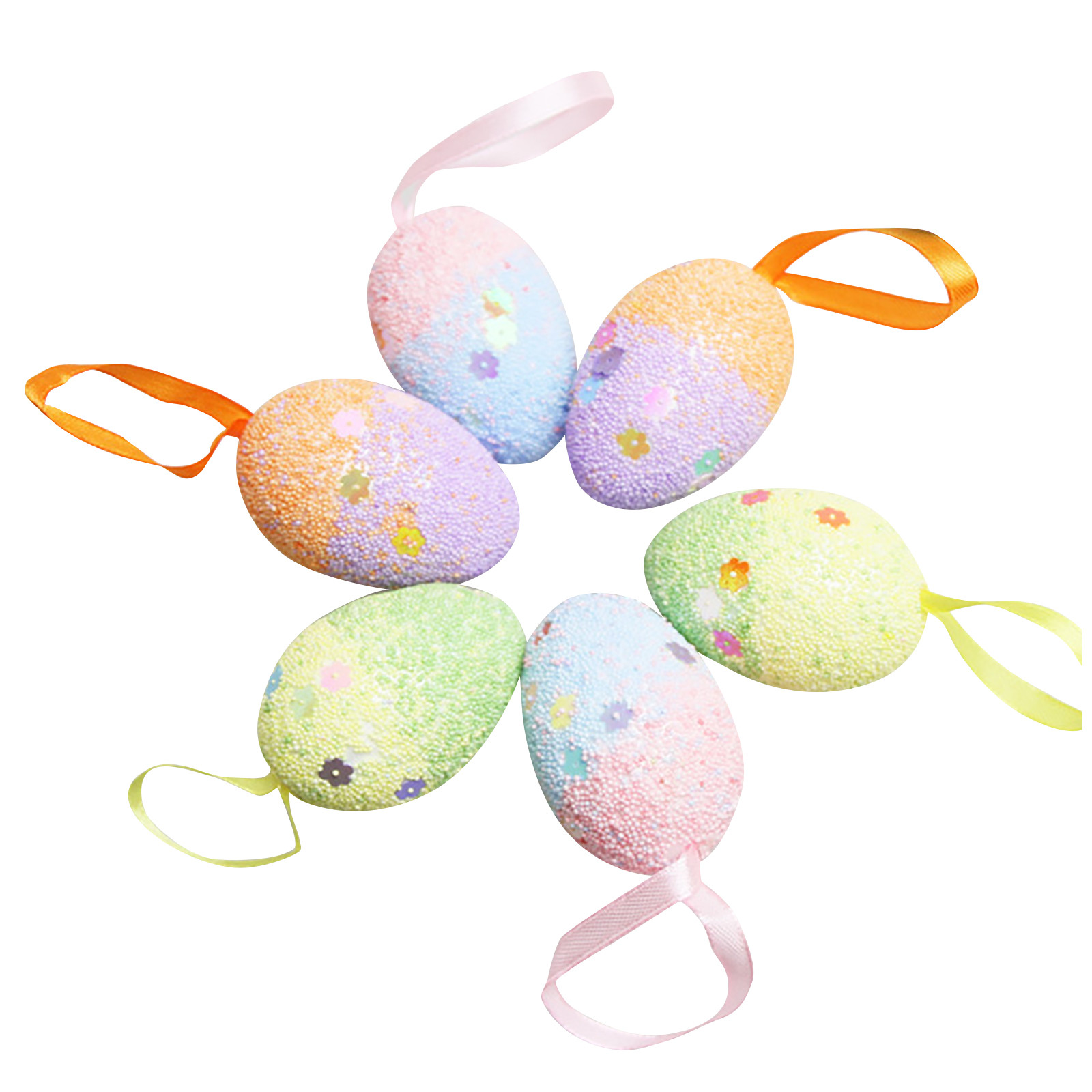 Wovilon Colorful Foam Egg Decorations For Easter Foam Decorations Easter Holiday Party Home Furnishing Pendants