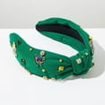 thumbnail image 4 of IDALL Rhinestone Headband Head Bands for Women's Hair Pearl Headbands for Women Flower Crowns for Women Holiday Headbands for Women Mardi Gras Head Piece for Women Christmas Crown Z2 Green One Size, 4 of 6