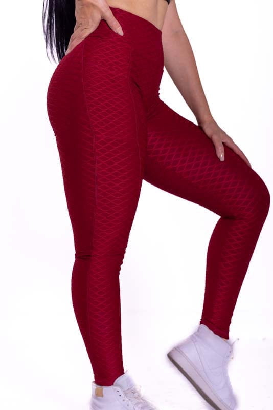 Burgundy Leggings With Pockets