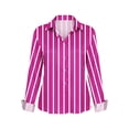 thumbnail image 5 of Striped Button Down Shirts for Women Striped Long Sleeve Collared Blouse Tops Business Office Oversized Boyfriend Blouses Collared Work Tops Shirt, 5 of 5