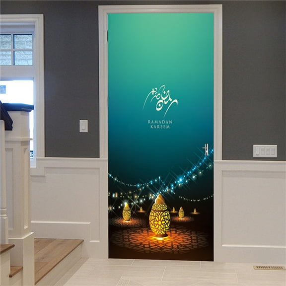 Ramadan Eid ration Wallpaper for Door Self Adhesive DIY Wall Decal Home Design r Poster for Bedroom