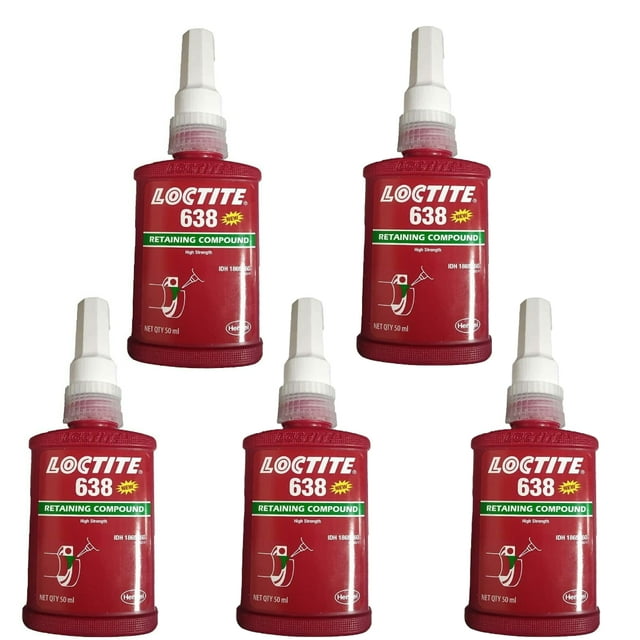 5x Loctite 638 High Strength Fast Curing Retaining Compound 50ml