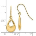 thumbnail image 2 of 9mm 14k Solid Yellow Gold Teardrop Hollow Dangle Earrings 24x9mm Wide Dangle Earring for Women, 2 of 2