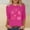 Hot Pink, variant on 3/4 Sleeve Tops for Junior Plus Size Dressy Pullover Trendy,Tunic Crew Neck Summer Womans Blouses Gift