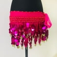 thumbnail image 3 of Luowei Women's Carnival Sequin Tassel Waist Chain Hip Scarf Performance Belt Waist Cover, Red, One Size, 3 of 3