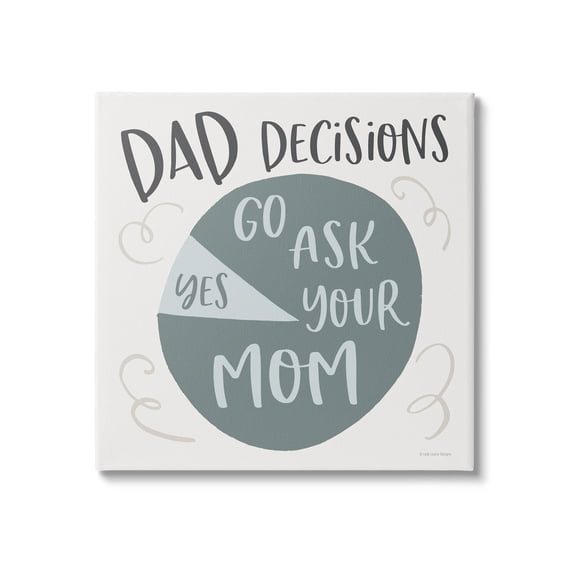 Stupell Industries Humorous Dad Decisions Pie Chart Phrase Graphic Art Gallery Wrapped Canvas Print Wall Art, Design by Lady Louise Designs