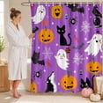 thumbnail image 3 of Leeye Halloween Shower Curtain Waterproof Quick Install Decorative Pumpkin Printed For Bathroom Bathtub, 3 of 4