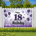 thumbnail image 6 of Purple Balloons Happy Birthday Banner Decorative Design Milestone Celebration Birthday Backdrop for Birthday Party Celebration Indoor Decoration Event, 6 of 8