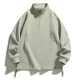 thumbnail image 4 of pstuiky Camisas para hombre de manga larga, Chaqueta tipo cárdigan con capucha y bolsillo de manga larga con cremallera de color liso a la moda para hombre camisetas de hombre l, 4 of 9