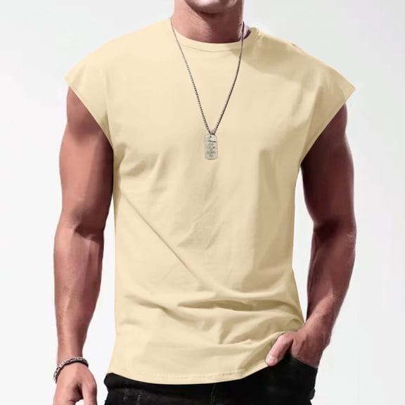 Mens Shirt Short Sleeve Crewneck Loose Fit Beige Tee Shirts Mens Casual Shirts