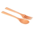 thumbnail image 2 of Wooden Spoon Fork Set, 2Pcs/Set Kitchen Tableware Travel Flatware Set Wooden Fork And Spoon Set  For Restaurant For Office For Travel For Home Beech Wood, 2 of 8
