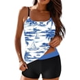 thumbnail image 3 of BiZtdJrK Maillots de Bain Modestes pour Femmes, Imprimé Hawaïen, Col Ras du Cou, Débardeurs Sans Manches avec Shorts de Bain, Ensembles Tankini 2 Pcs, Maillots de Bain Confortables pour la Plage en Été, Multicolore P, 3 of 8