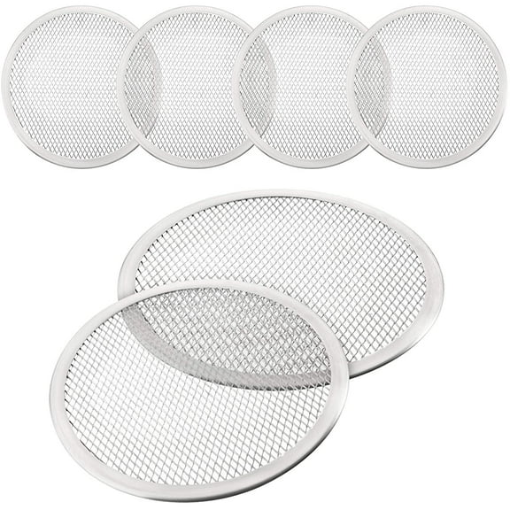 4 Pieces 10 Inch Seamless Round Pizza Screen Aluminum Mesh Pizza Screen Pizza Mesh Baking Tray for Home Kitchen Restaurant Supplies