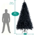 thumbnail image 3 of Naomi Home 9ft Black Christmas Tree with Lights, Unique Dusky Christmas Tree Prelit with 2392 Branch Tips, 950 Warm Lights and Metal Stand, Aritificial Christmas Tree, 3 of 9