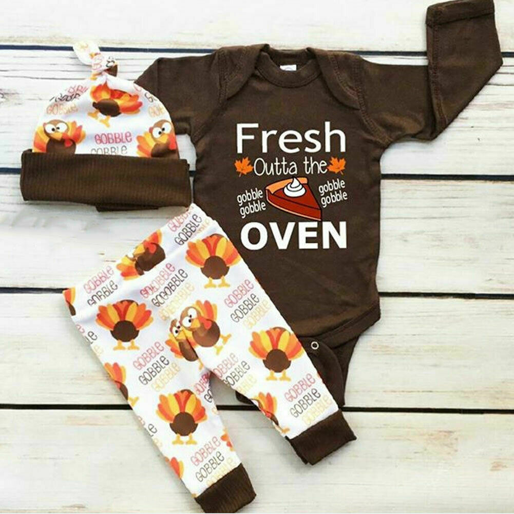 Voberry Thanksgiving Outfit Toddler Baby Girl My First Thanksgiving Romper Tutu Skirt 3Pcs Clothes Set