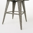 thumbnail image 3 of Noble House Tabouret de Bar en Osier Noir Mélangé avec Coussins Gris Foncé (Simple), 3 of 19
