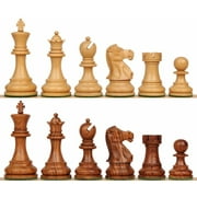 Deluxe Old Club Series Chess Set - Golden Rosewood & Boxwood Pieces - 3.75" King