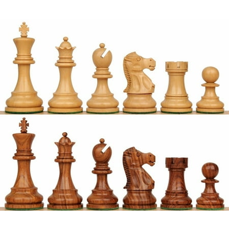 Deluxe Old Club Series Chess Set - Golden Rosewood & Boxwood Pieces - 3.75" King