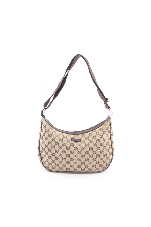 Pre-Owned Gucci GG Canvas Shoulder Bag/Handbag, and Leather, Women's, Beige/Brown, Item No....