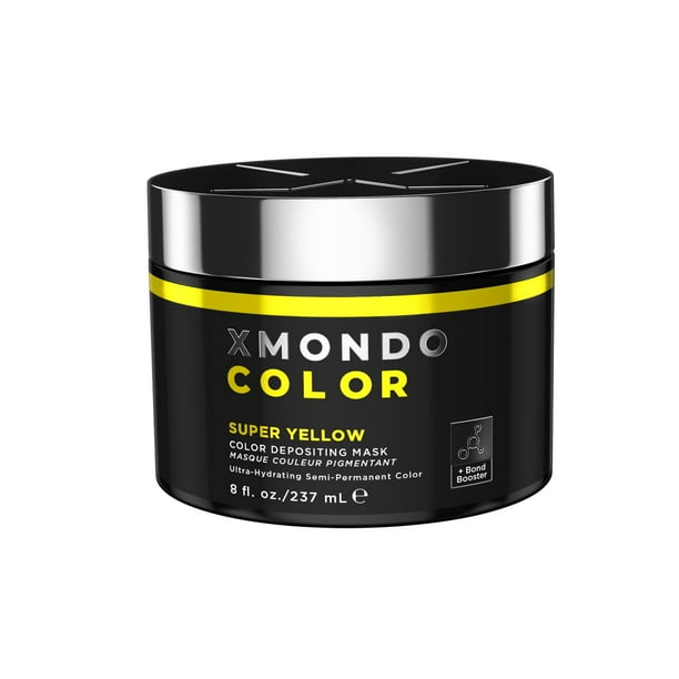 XMONDO Color Super Yellow Mascarilla depositante y tinte amarillo semipermanente | Infundido con tecnología Bond Booster y ácido hialurónico para nutrición, revitalización y reparación, fórmula vegana