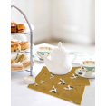 thumbnail image 4 of Japanese Style Kitchen Dish Towels for Drying Dishes Set of 4, Vintage Art Cranes Ocean Wave Yellow Waffle Weave Microfiber Hand Tea Bathroom Towels Quick Dry & Absorbent Towel 12x12, 4 of 7