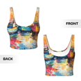thumbnail image 5 of Fotbe Colorful Fishing Boats Pattern Womens' Sports Bra Longline Wirefree Padded with Medium Support Sports Moisture-Wicking Workou Vest,Tank Top-X-Large, 5 of 7