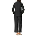 thumbnail image 3 of Women's Two Piece Sets Dressy Business Work Office Casual Outfits Blazer Pantsuits Sets L Black, 3 of 6