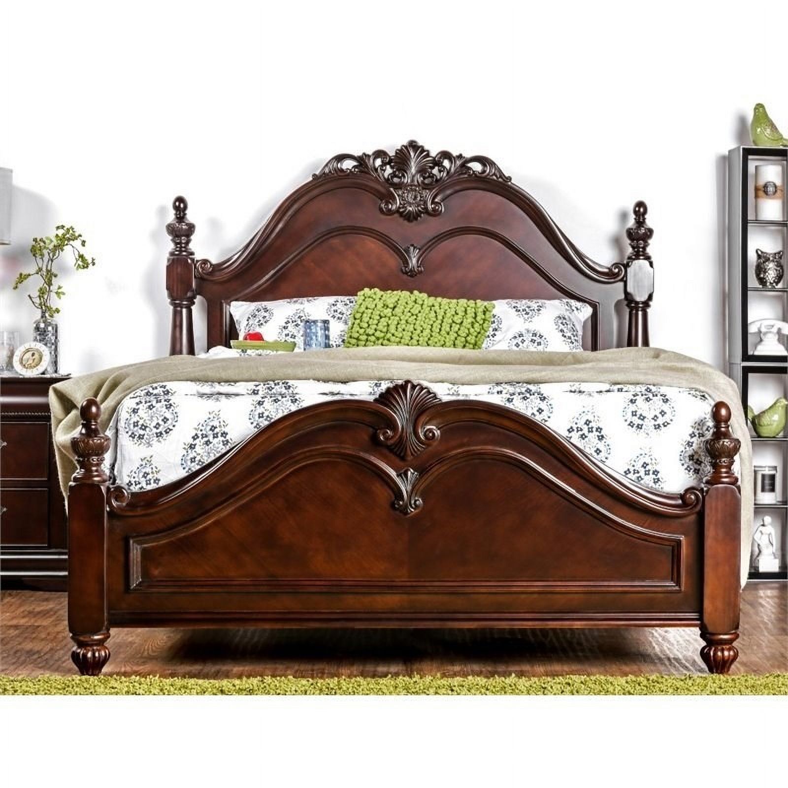 Ruben 2-Piece Cherry Wood Queen Poster Bed and 5-Drawer Chest Set - image 2 of 13
