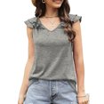 thumbnail image 1 of Camisetas De Mujer Camiseta de verano para mujer, blusa femenina de moda, suelta, elegante para la playa (gris S) Cgtredaw Para estrenar, 1 of 1