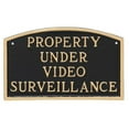 thumbnail image 2 of 13" x 21" Large Arch Property Under Video Surveillance Statement Plaque Sign with Lawn Stakes - White/Black, 2 of 2