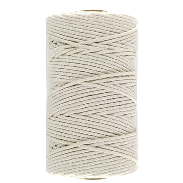Inteprter Cuerda de macramé de 3mm, 4mm, 5mm, 6mm, cordón trenzado de algodón para cuerda Beige Natural hecha a mano, accesorios de boda para el hogar Artesanía 2 uds 3mm * 200M Inteprter HA001999-05