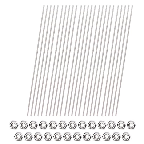 25 Varillas Roscadas con 50 Tuercas, Roscas de Acero Inoxidable de 12 Pulgadas para Perchas, Pernos en U, Varillas de Estaca de Jardín con Cuentas