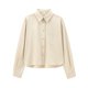 thumbnail image 2 of HH TRAF, nueva moda de otoño para mujer, camisa de sarga de manga larga lisa, blusa informal elegante de calle con bolsillos simples y decorada, 2 of 4